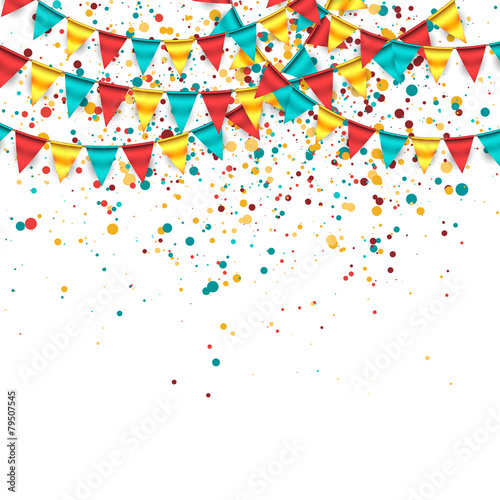Birthday Background with Colorful Garlands
