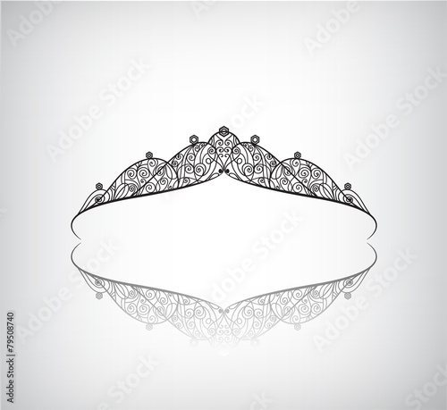 vector vintage elegant decorated with star crown icon