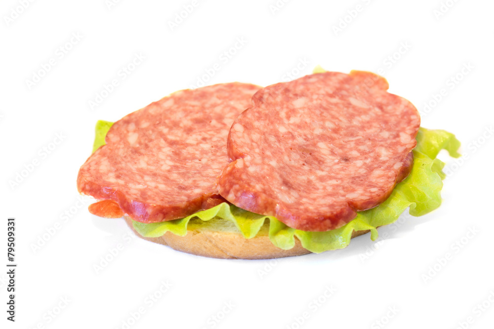 Sandwich with smoked sausage