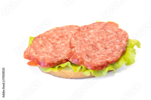 Sandwich with smoked sausage