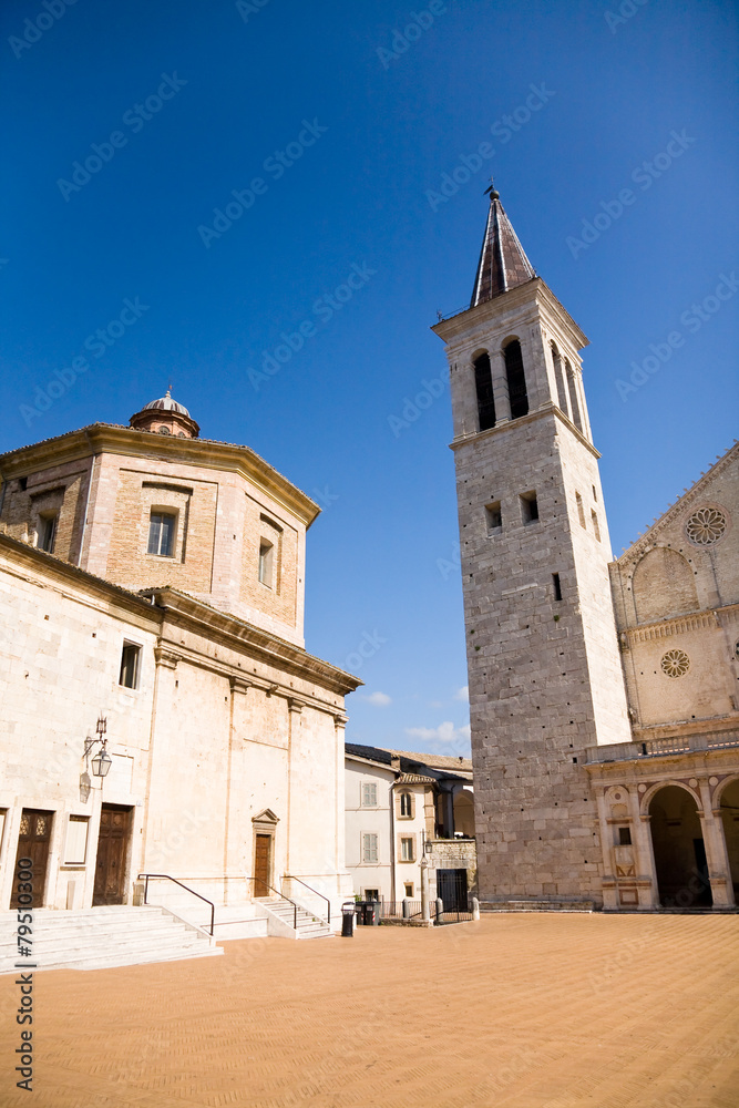 Cathedral and theater, Spoleto, Italy