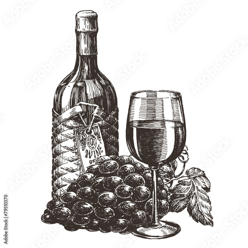wine vector logo design template. grape or alcohol drink icon.