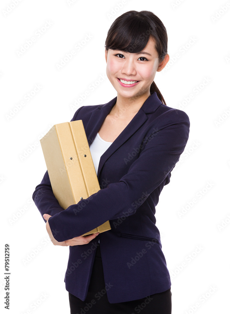 Young asian business woman holding file document Young asian business woman holding file document
