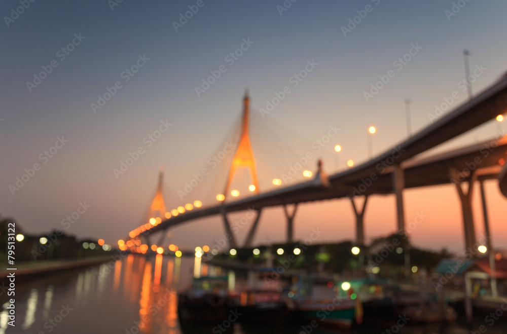 Blurred and Bokeh Tower Bridge, Thailand