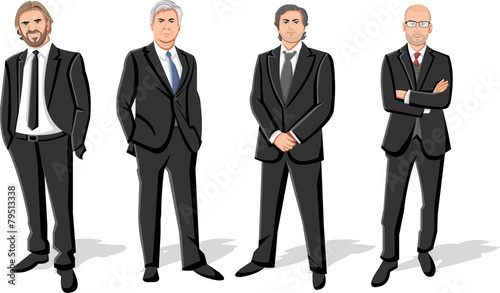 Group of four businessmen wearing suits