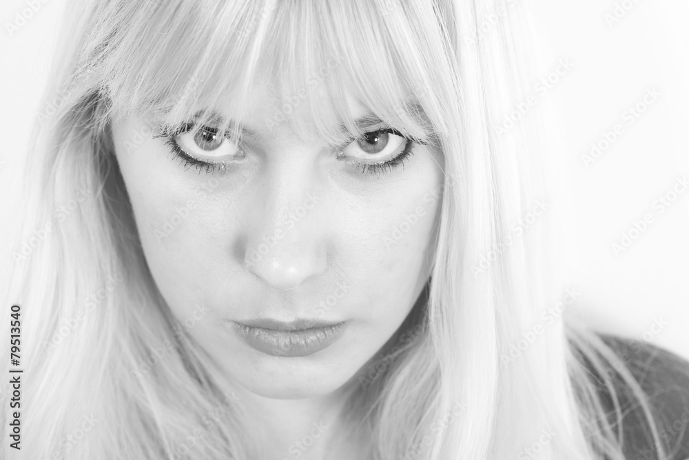 Pretty girl in black and white portrait Pretty girl in black and white portrait