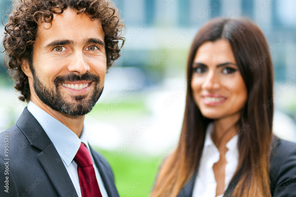 Two businesspeople outdoor Two businesspeople outdoor