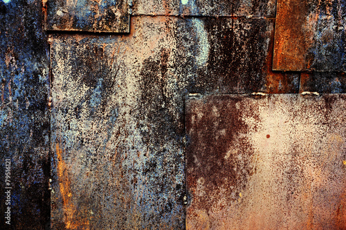 rusty metal background with scratched and shabby