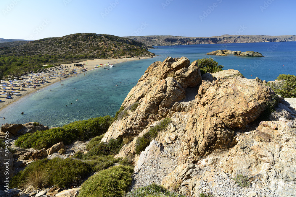 Beach with rocks in Crete