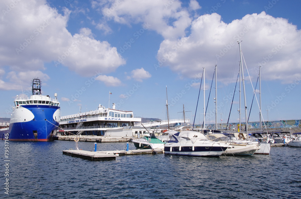 Port Varna with yachts, Bulgaria
