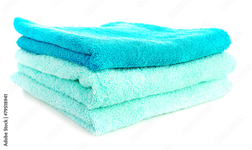 Stack of towels isolated on white Stack of towels isolated on white