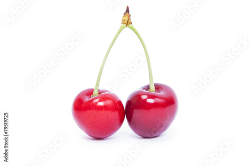 Cherry a white background