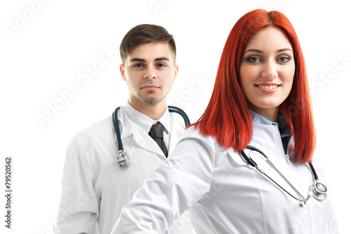 Medical workers isolated on...