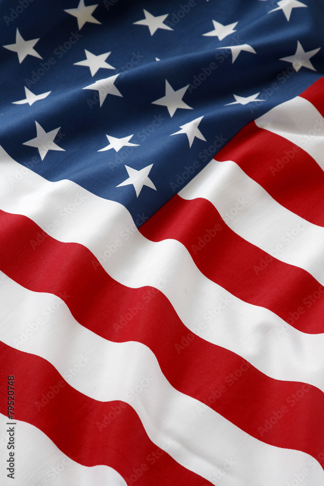 Fototapeta premium Vertical photo of USA stars and stripes America flag