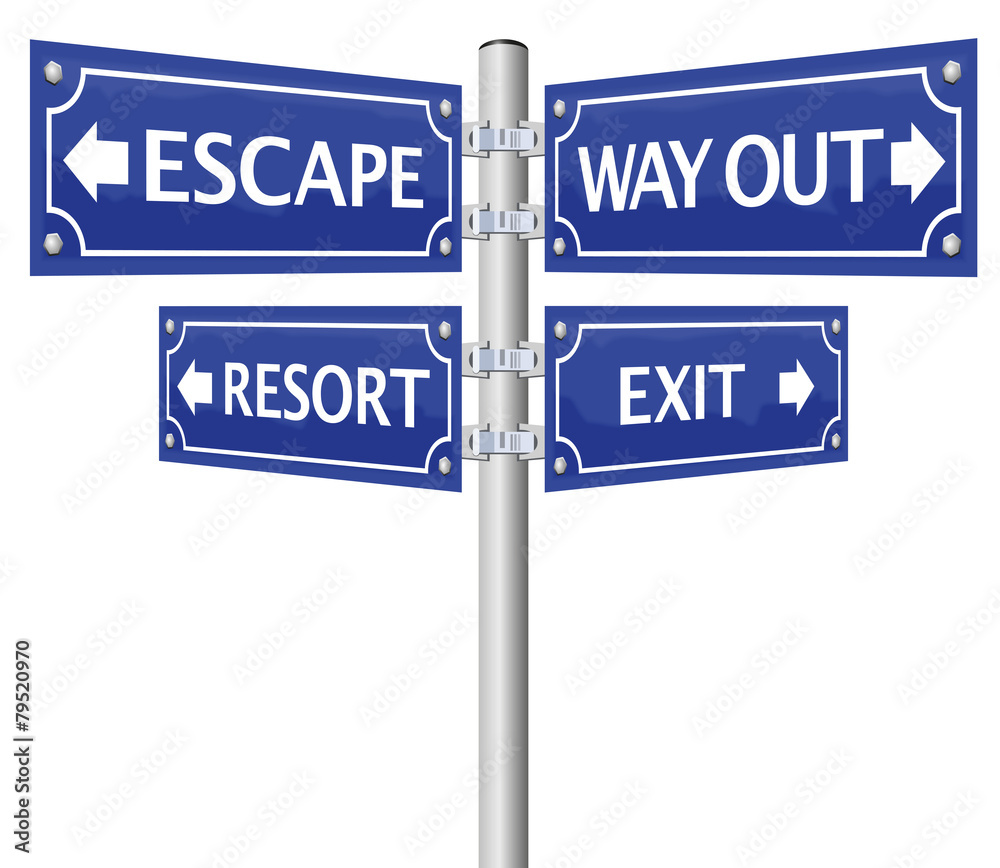 Exit Escape Way Out Street Sign Exit Escape Way Out Street Sign