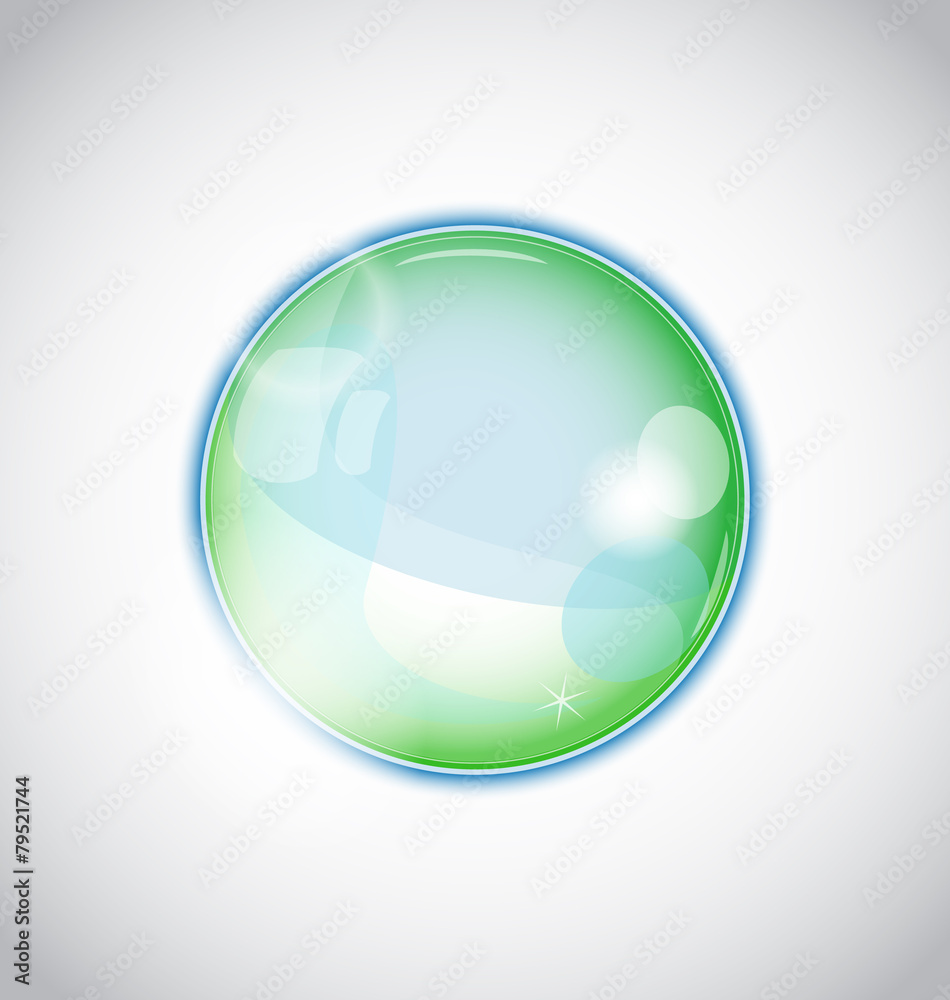 Pearl bubble (ball) isolated on white background