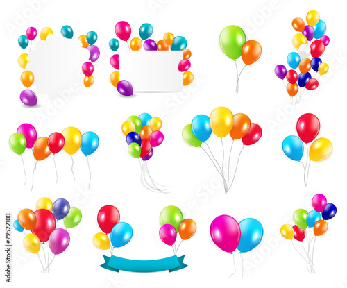 Color Glossy Balloons  Mega Set Vector Illustration