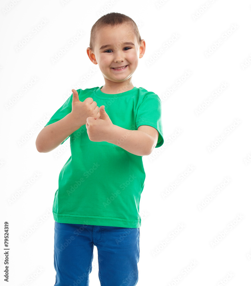 Young smiling boy with cool haircut isolated on white background Young smiling boy with cool haircut isolated on white background