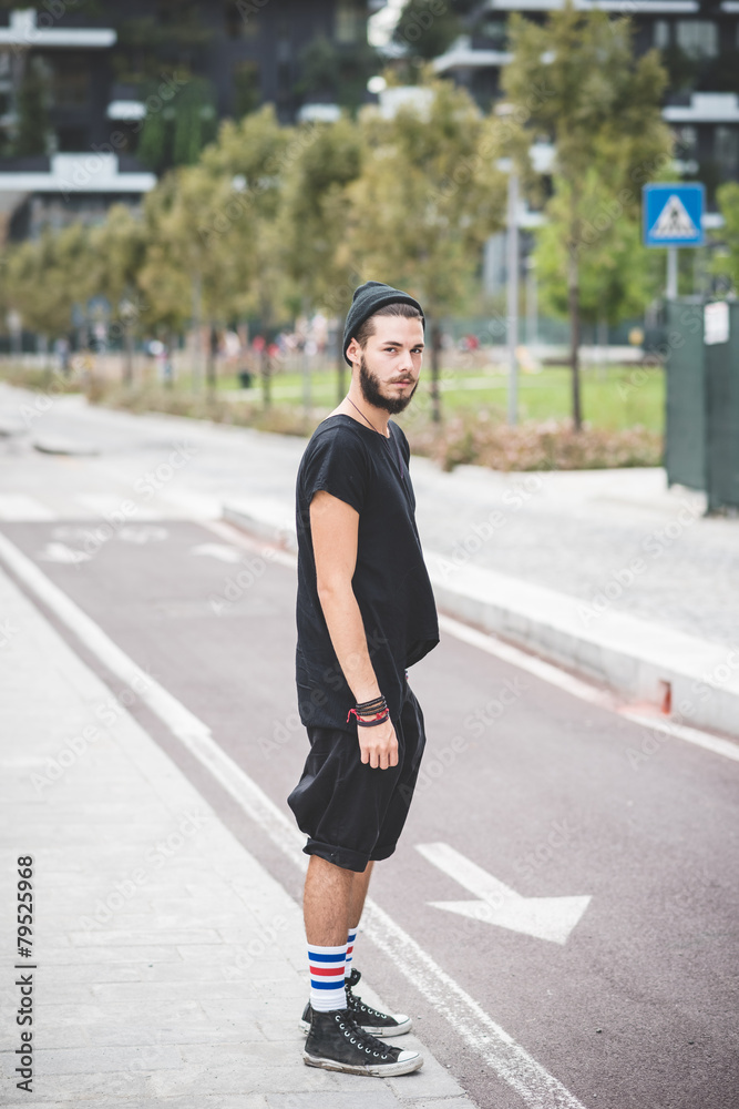 young handsome bearded hipster man young handsome bearded hipster man