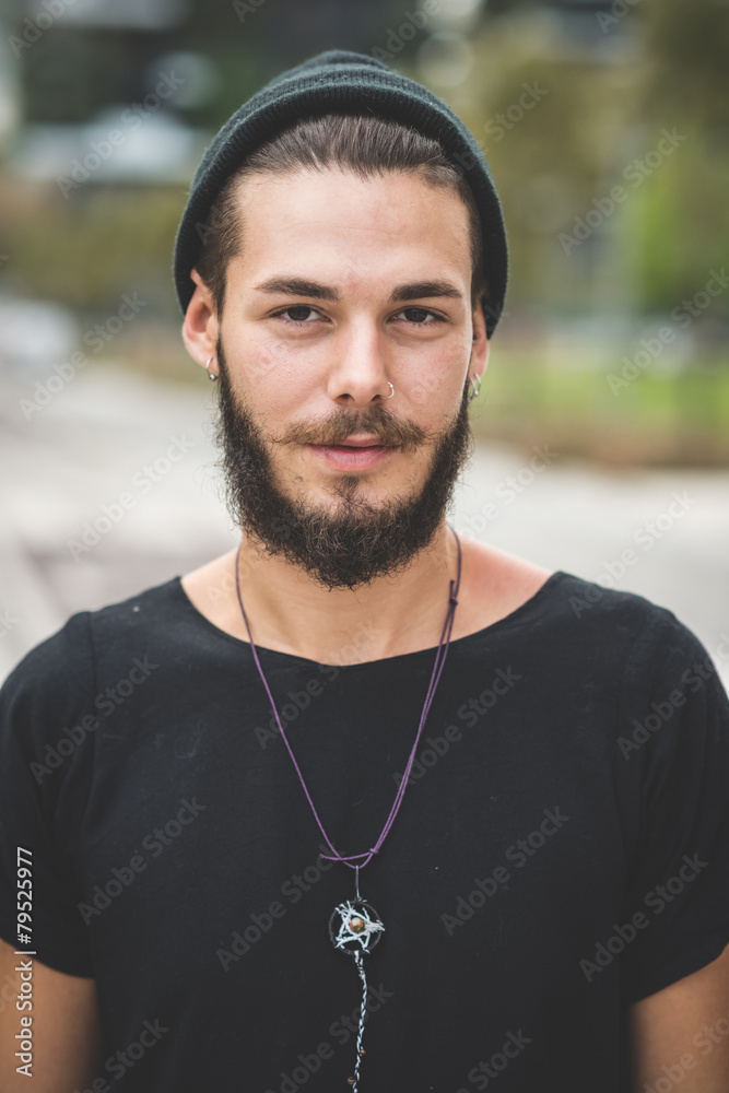 young handsome bearded hipster man young handsome bearded hipster man