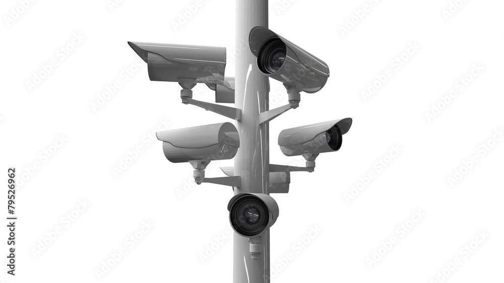 CCTV cameras against white background CCTV cameras against white background