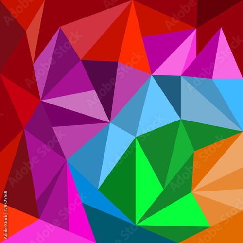 Abstract 3D geometric colorful background from triangles. Vector