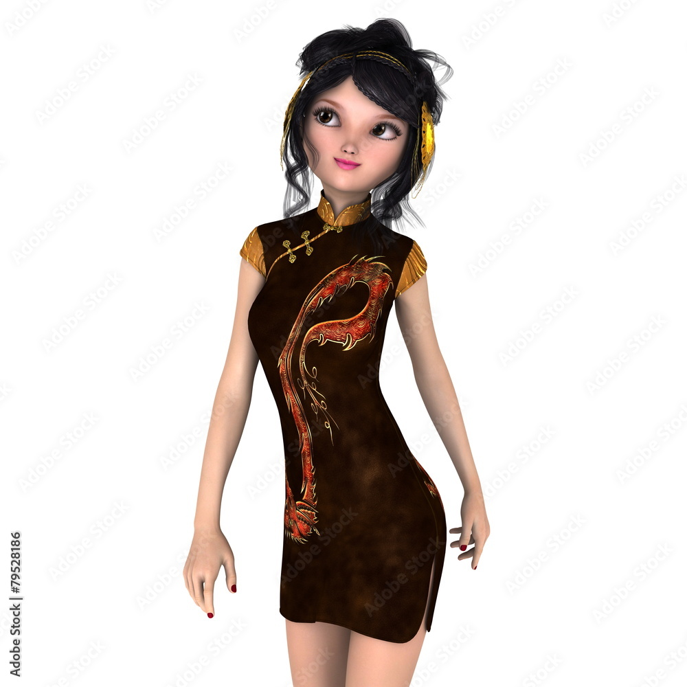 チャイナドレスの女性