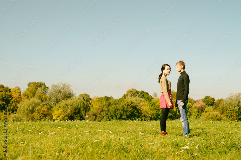 modern European couple of hipsters in love have fun