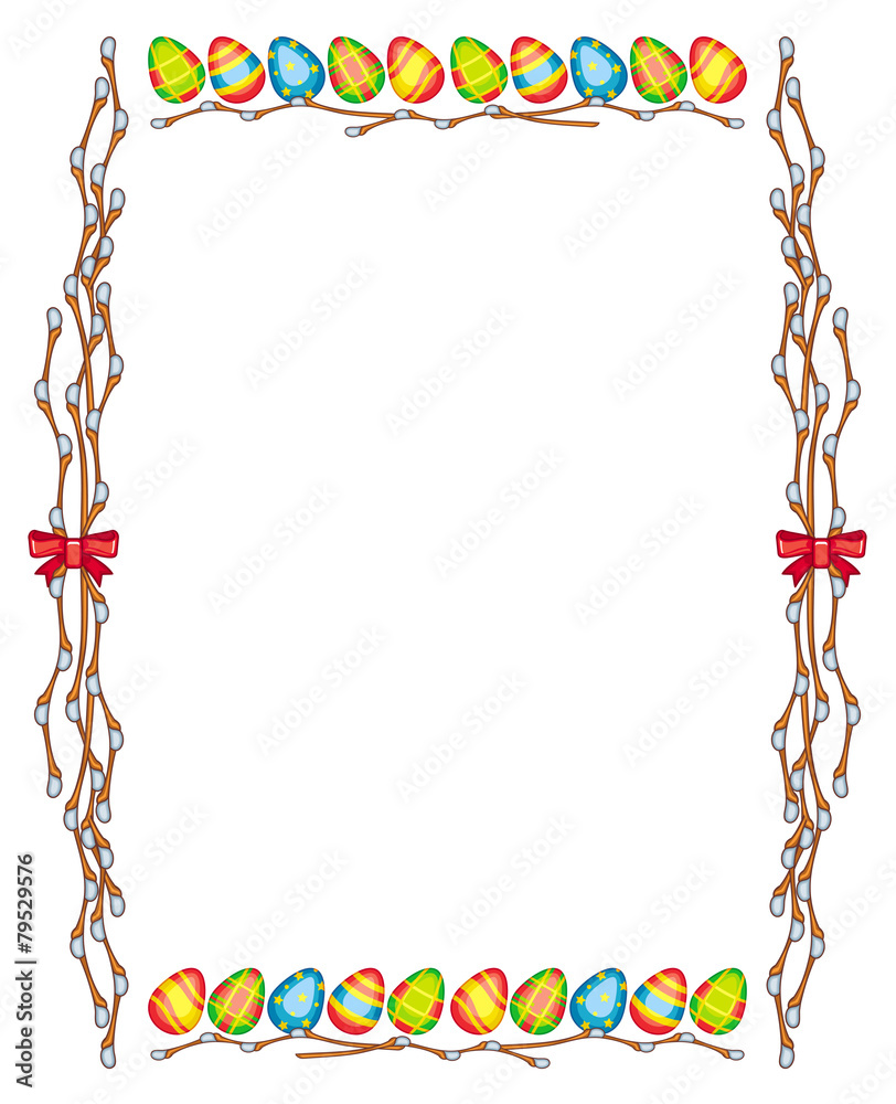 Obraz premium Easter frame with Easter eggs
