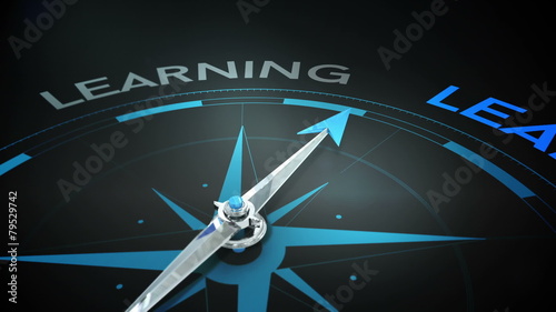 Compass pointing to learning