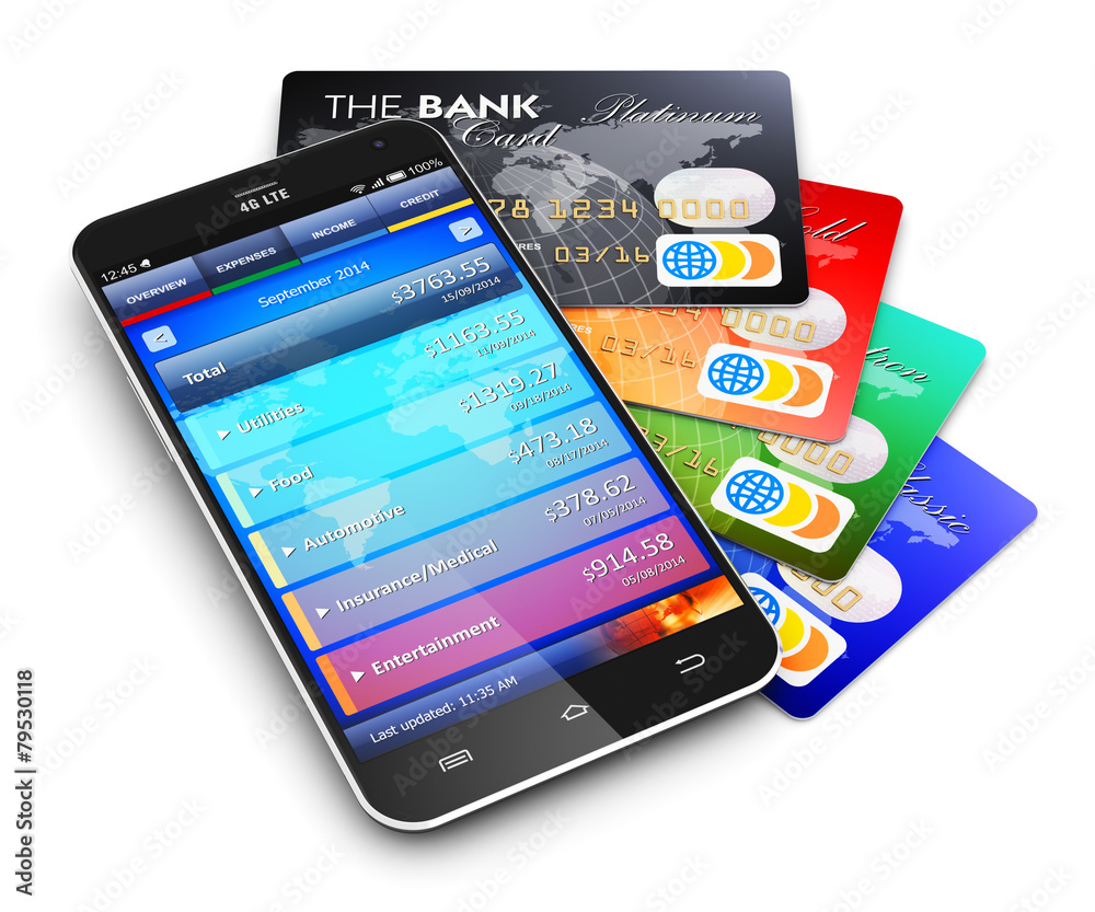 Mobile banking and finance concept