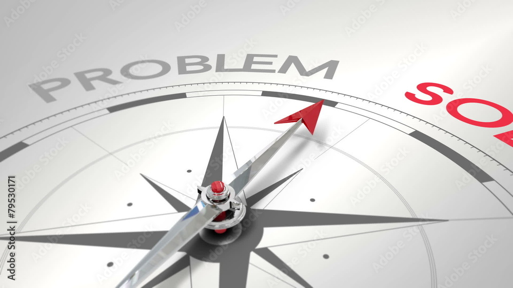 Compass pointing to solution
