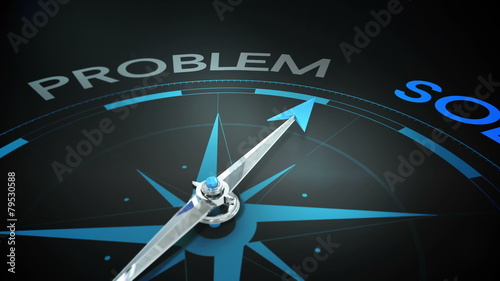 Compass pointing to solution