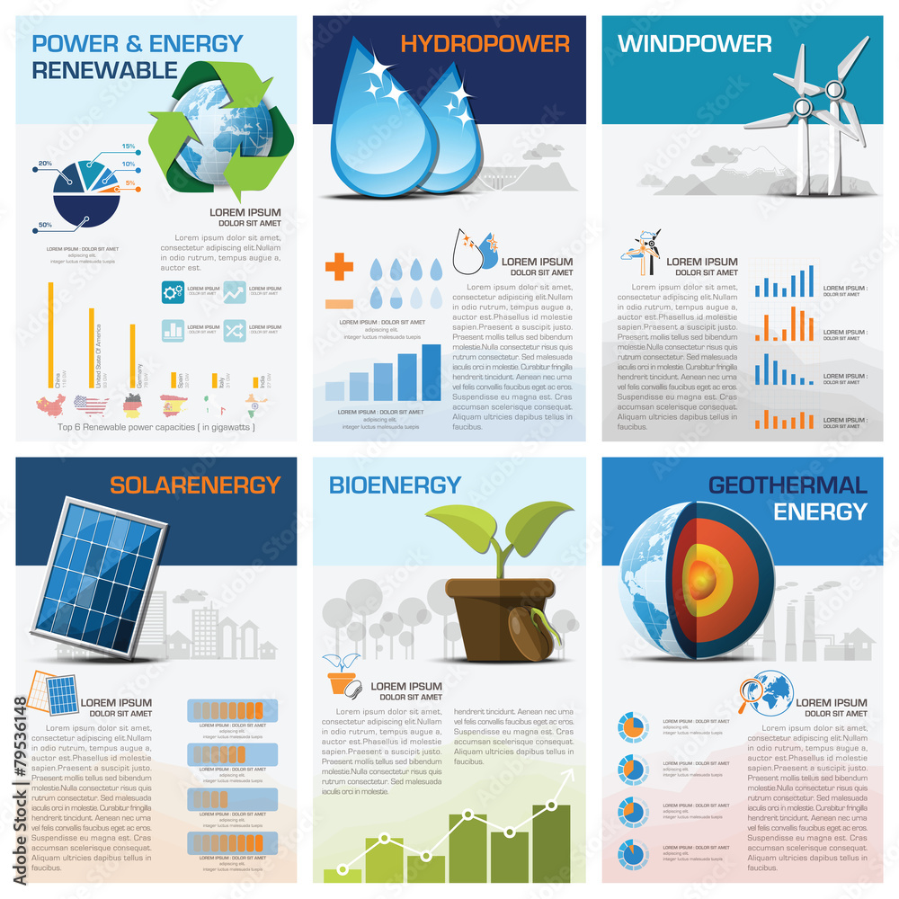 Power And Energy Renewable Chart Diagram Infographic Stock Vector ...