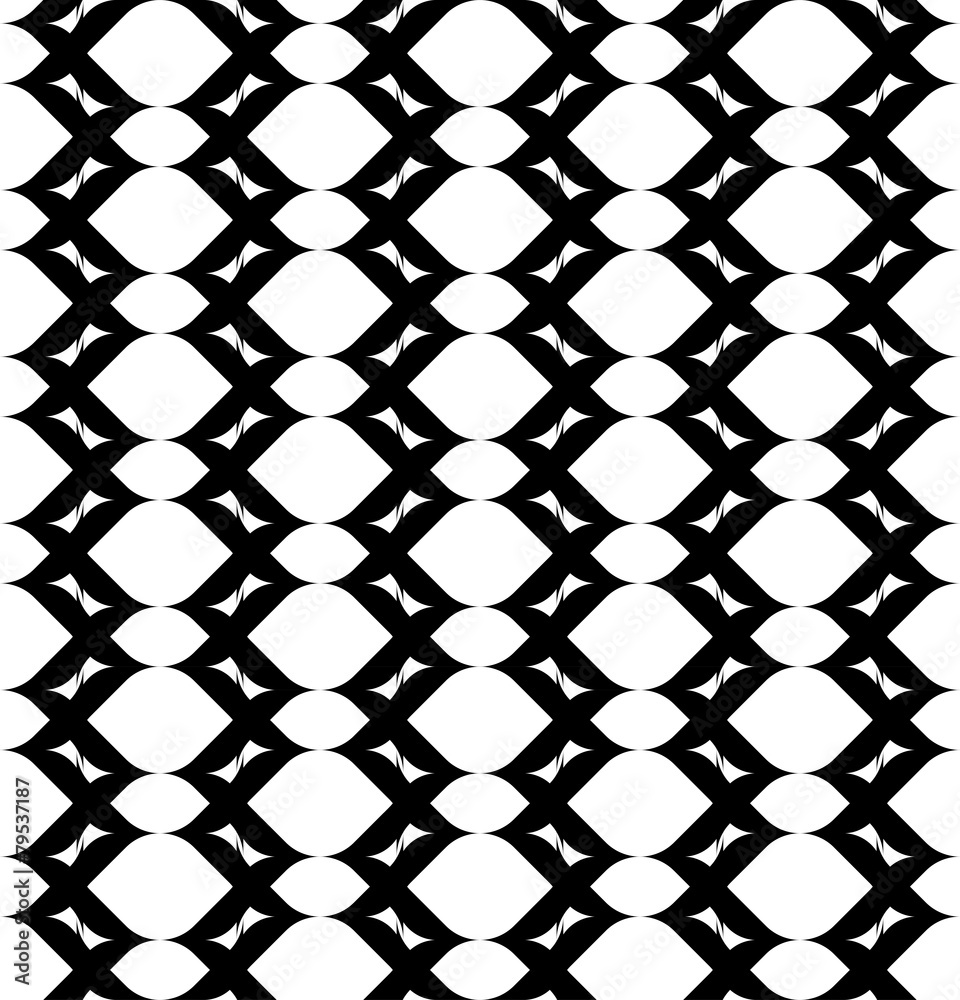 Naklejka premium Black and white geometric seamless pattern with stripe.