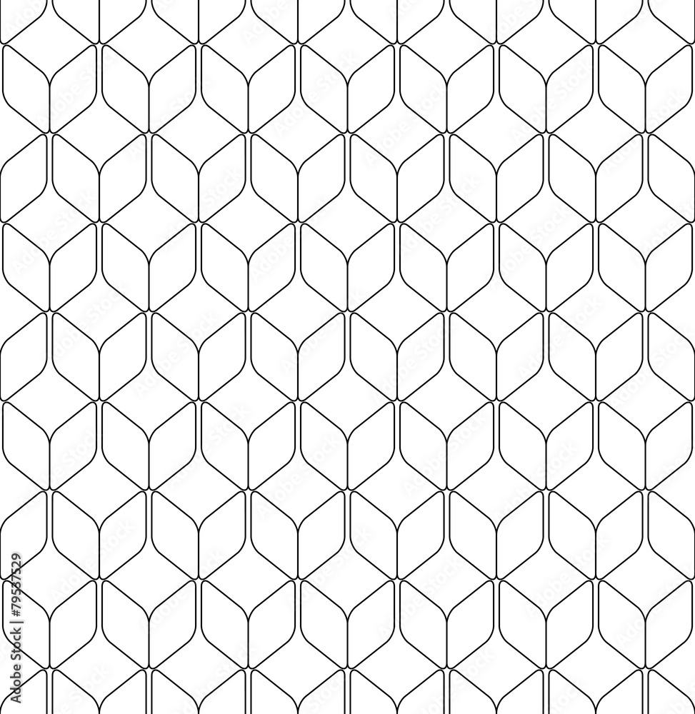Black and white geometric seamless pattern with line.