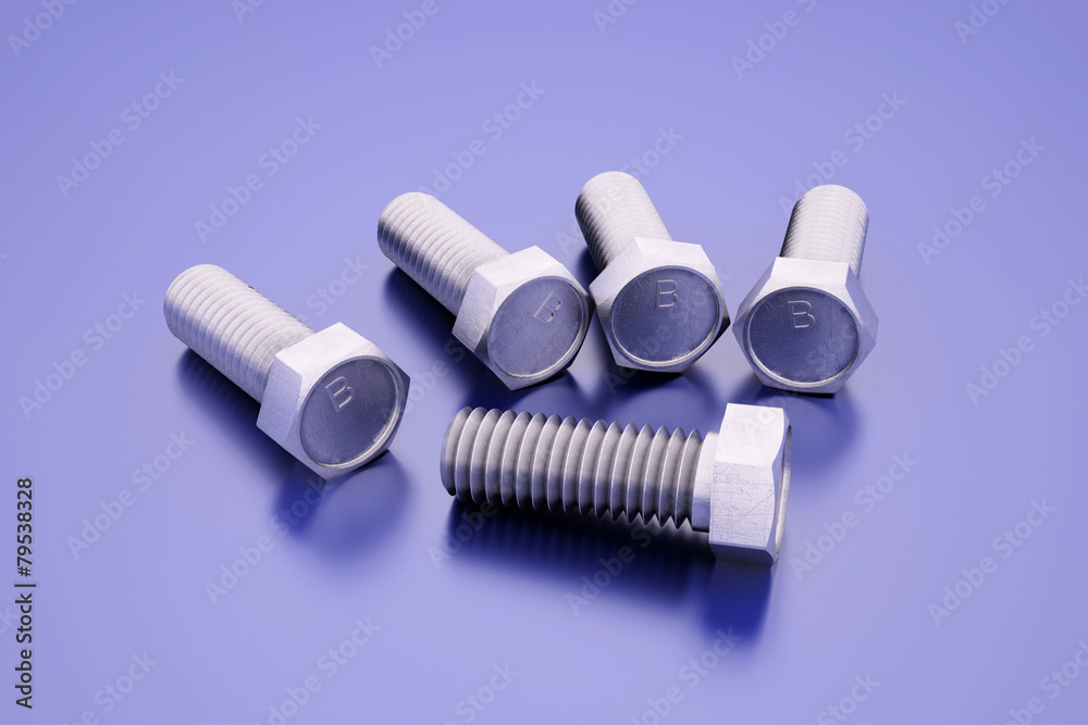 Composition of several bolts. 3D illustration. Composition of several bolts. 3D illustration.
