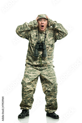 Soldier with binoculars