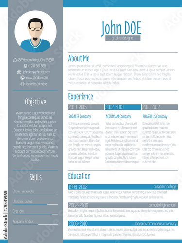 Modern resume cv design with photo