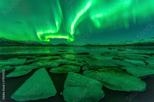 Northern lights (Aurora borealis) reflection