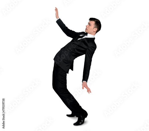 Business man dodge position