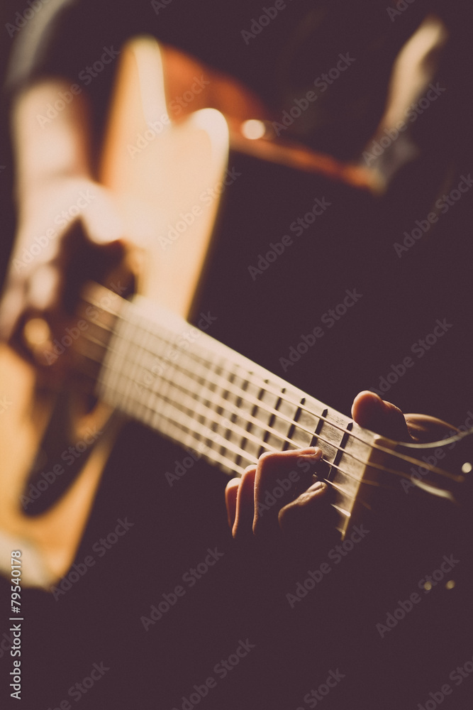Obraz premium Acoustic guitar detail