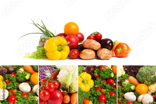 Fototapeta Naklejka Na Ścianę i Meble -  Collages of fresh vegetables