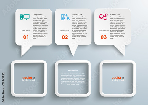 3 Rectangle Speech Balloons Frames