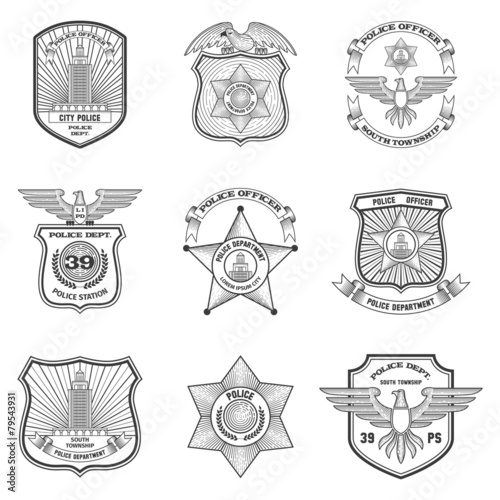 Police Emblems Set