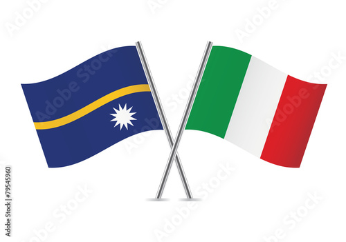 Italian and Nauru flags. Vector illustration. Free Download Italian and Nauru flags. Vector illustration. - GFXLoad