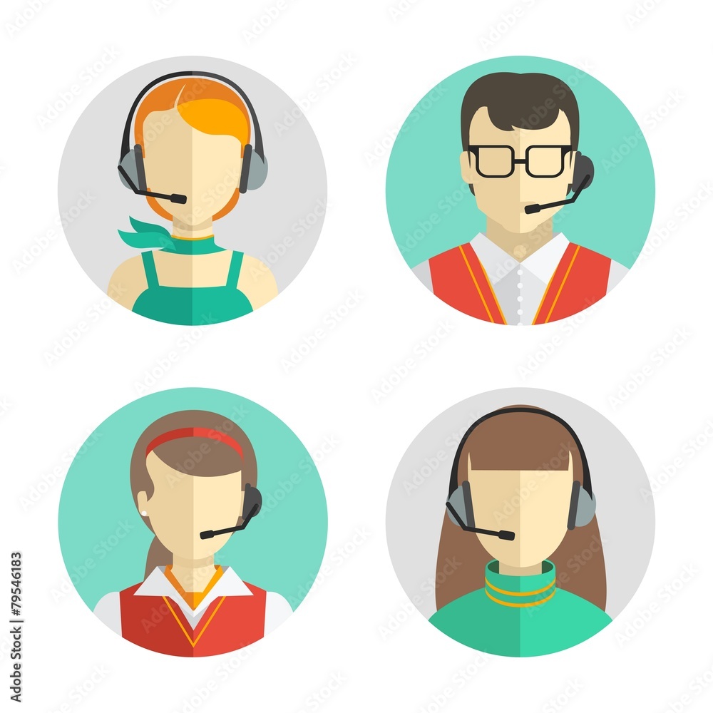 call center avatars with a headset, conceptual of communication. call center avatars with a headset, conceptual of communication.