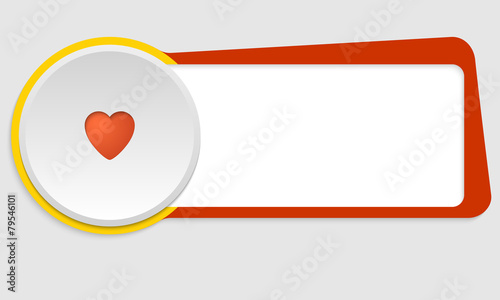 red frame for your text and heart