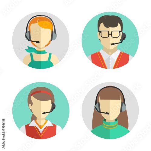 call center avatars with a headset, conceptual of communication.
