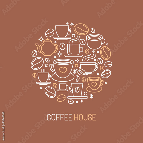 Vector coffee house logo concept